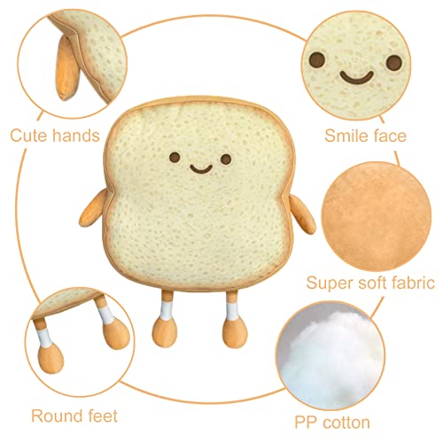 VHYHCY Toast Bread Pillow - Funny Food Plush Toy, Cute Stuffed Bread Pillow for Sofa, Golden