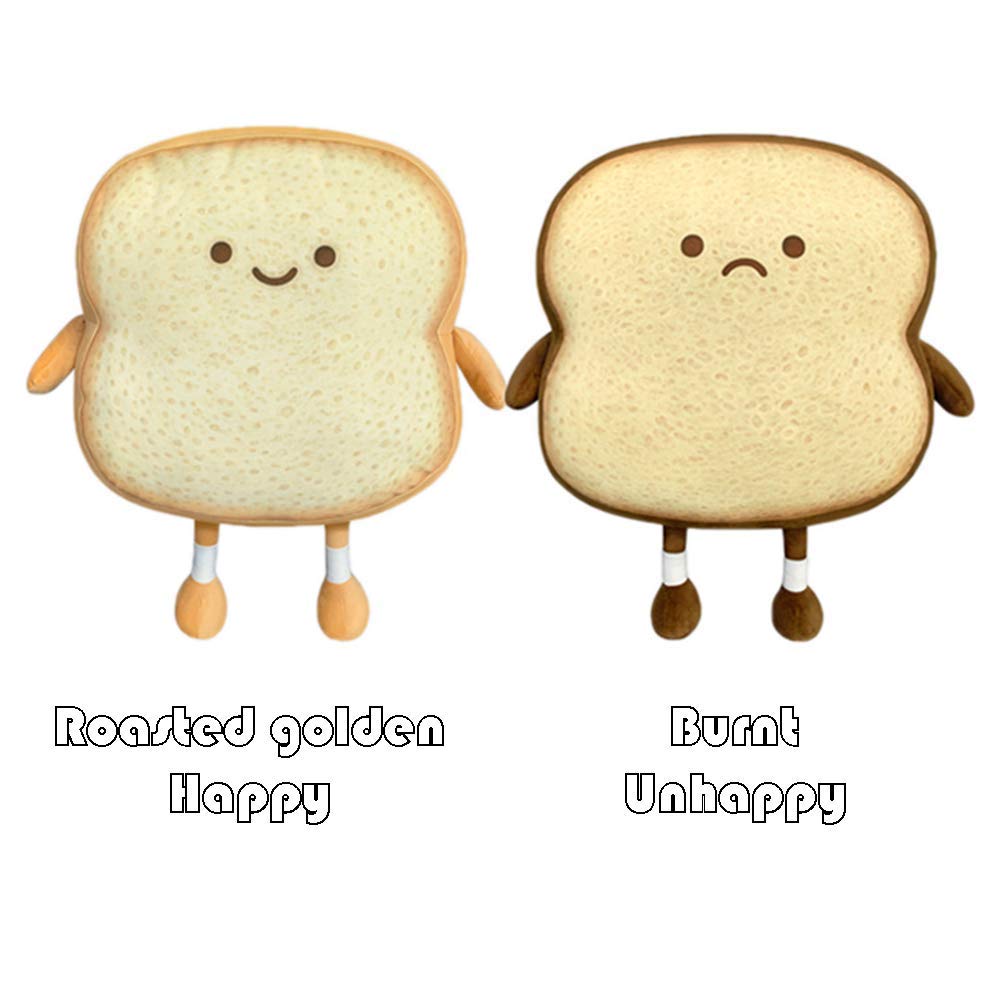 VHYHCY Toast Bread Pillow - Funny Food Plush Toy, Cute Stuffed Bread Pillow for Sofa, Golden
