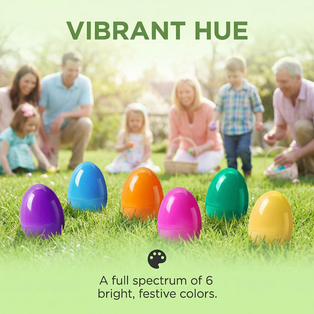 Viaecone 6-Pack Jumbo Easter Eggs – 6 Inch Large Fillable Plastic Eggs in 6 Bright Colors for Hunts, Baskets, and Party Favors
