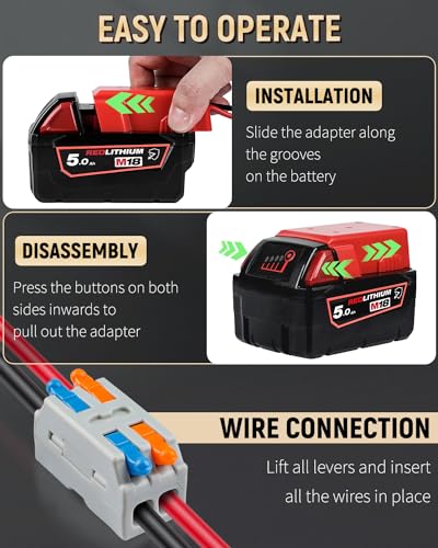 Vibit Power Wheel Adapter for Milwaukee M18 Battery – Peg-Perego 12V Ride-On Toy Conversion with Wire Harness and 30A Fuse