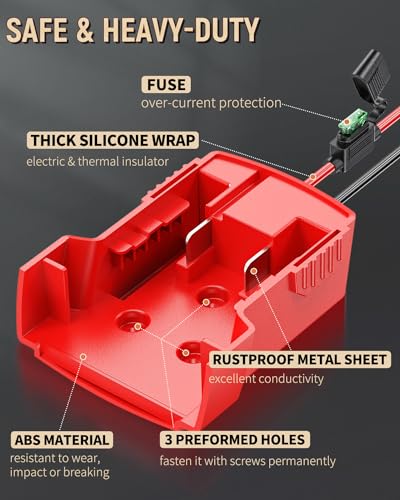 Vibit Power Wheel Adapter for Milwaukee M18 Battery – Peg-Perego 12V Ride-On Toy Conversion with Wire Harness and 30A Fuse