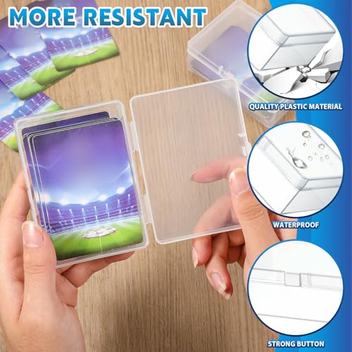 Vicenpal 6-Pack Clear Plastic Card Boxes – Trading Card Storage Cases with Snap Closure (4.05 x 2.91 x 1.35 Inches)