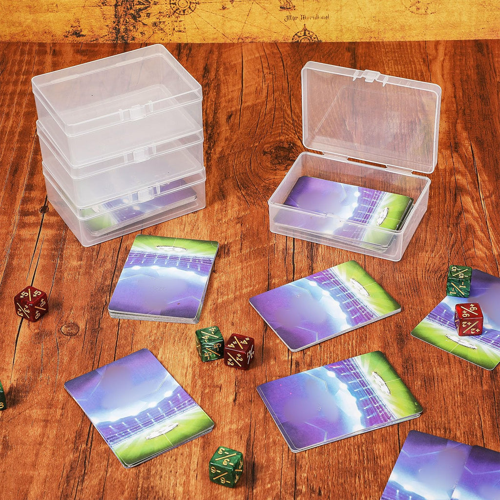 Vicenpal 6-Pack Clear Plastic Card Boxes – Trading Card Storage Cases with Snap Closure (4.05 x 2.91 x 1.35 Inches)