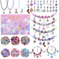 VICTLOV Charm Bracelet Making Kit - 126 Piece DIY Craft Set for Girls Ages 4-12 with Unicorn and Mermaid Beads