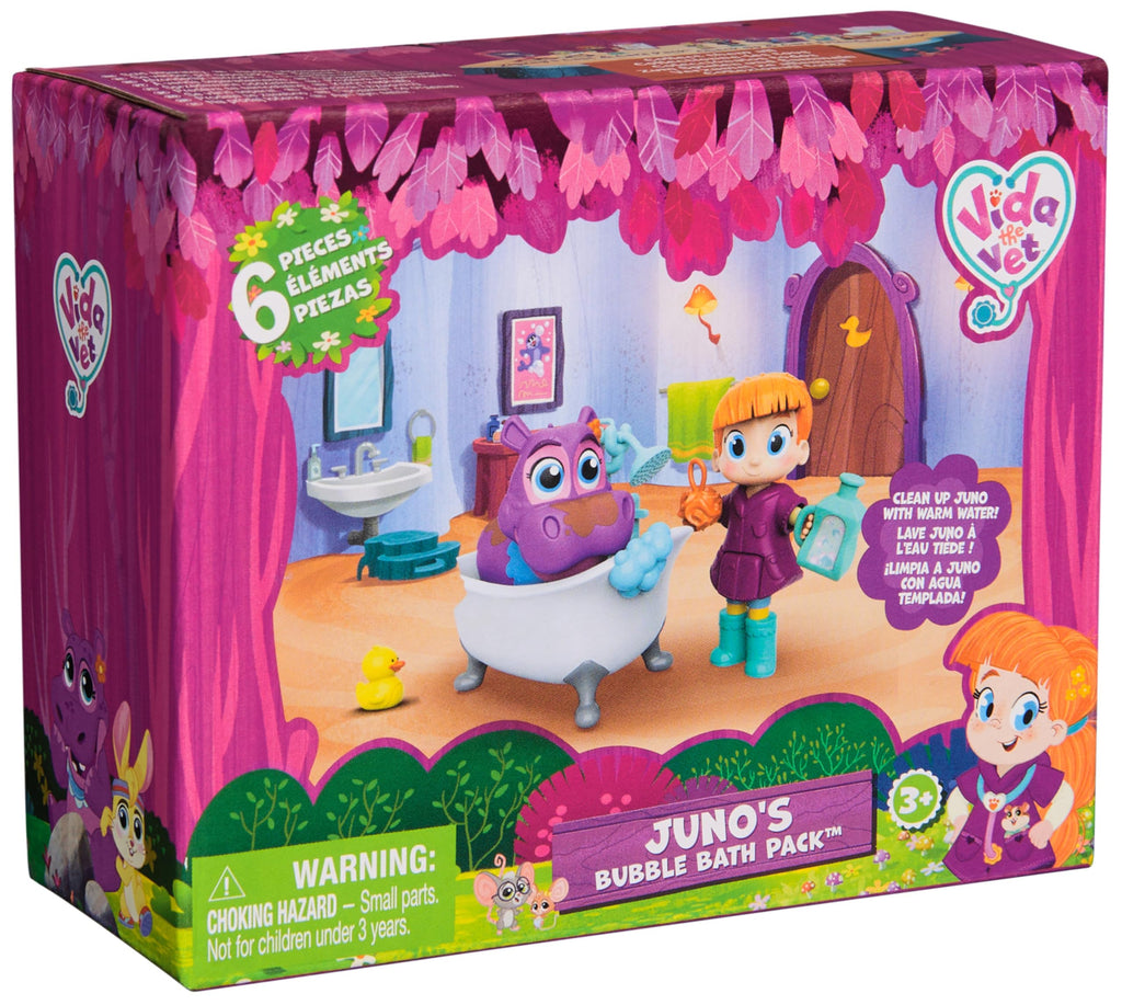 Vida the Vet Juno’s Bubble Bath Pack with Color-Changing Figure and Accessories, Pretend Play Vet Toys for Ages 3+