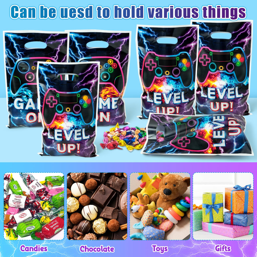 Video Game Party Favor Bags (50 Pack) – Gamer Themed Goody Bags for Birthday Parties