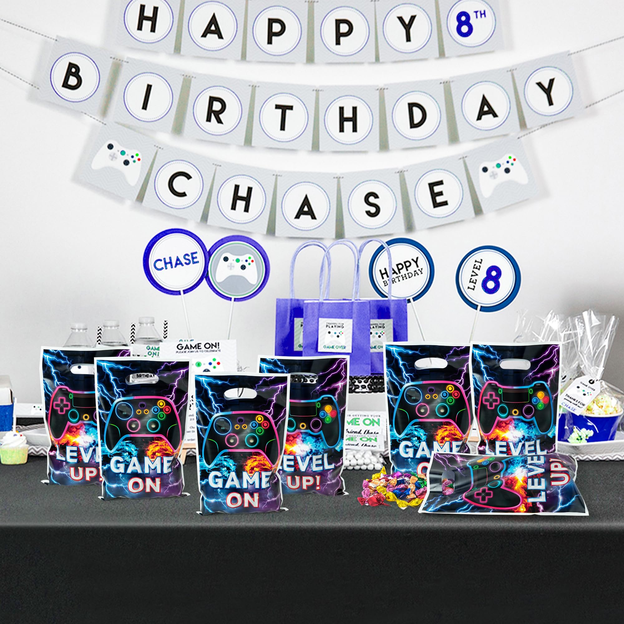 Video Game Party Favor Bags (50 Pack) – Gamer Themed Goody Bags for Birthday Parties