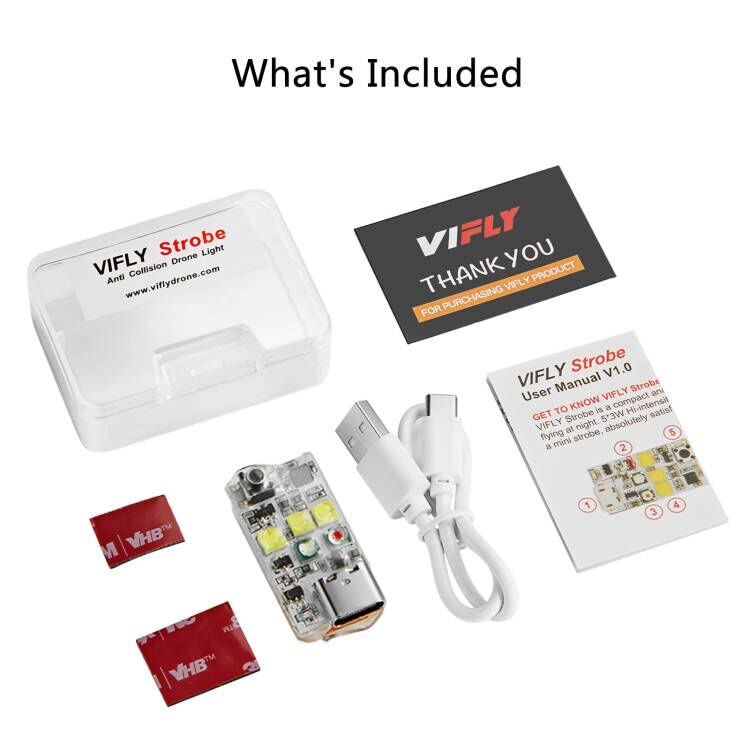 VIFLY Drone Strobe Light – Anti-Collision LED for FAA Night Flying, Fits DJI Mini/Air/Mavic/Avata/Neo/Flip (1 Pack)