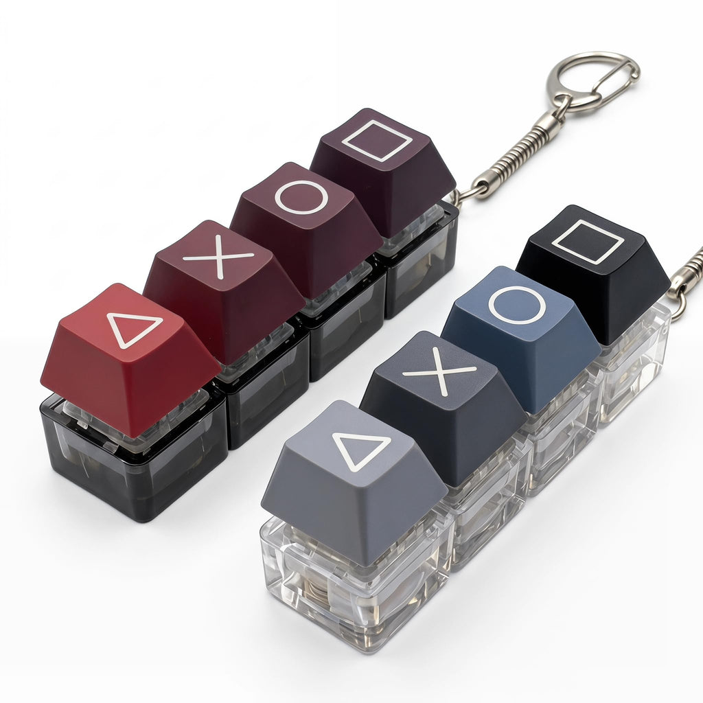 Vihimi Keyboard Fidget Keychain Set - 2 Pack Clicker Toy for Stress Relief, Portable Keychain Fidget Toy