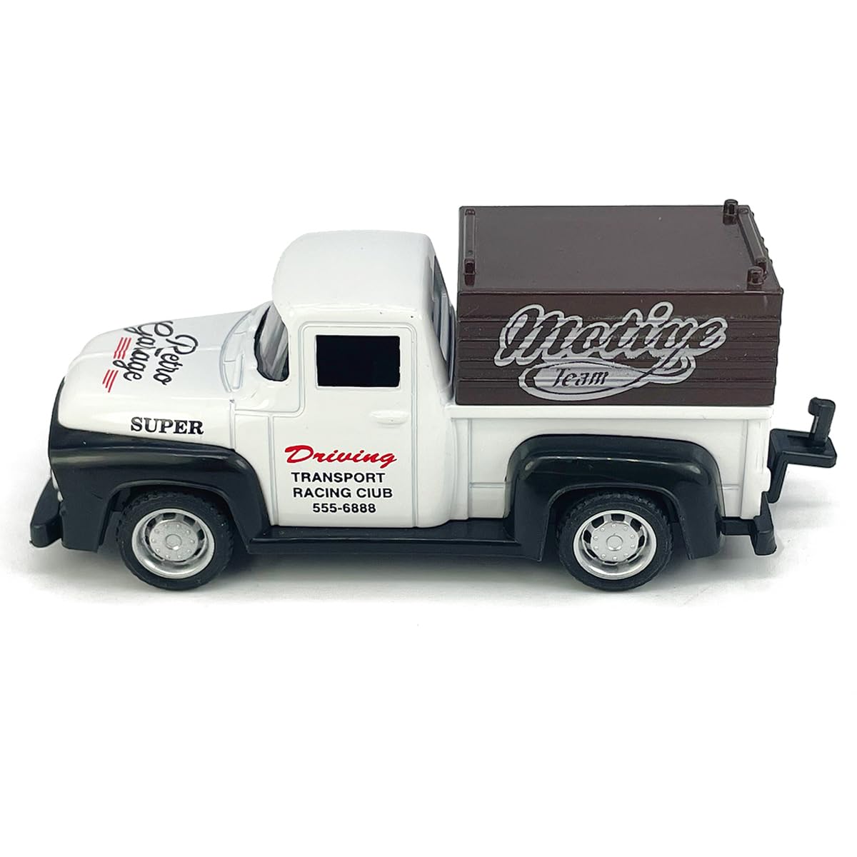 VIIGER Diecast Metal Pickup Truck and Camper Set – Pull-Back Toy with Detachable RV, White and Silver