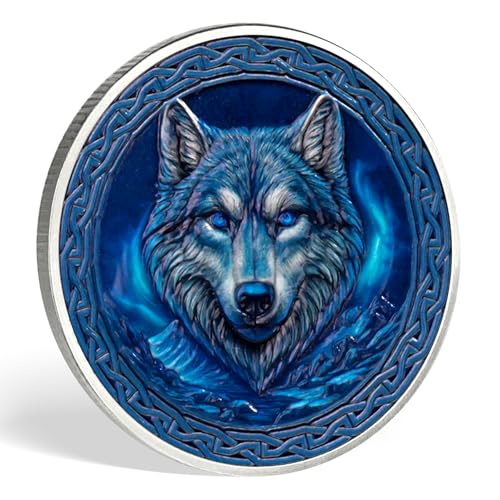 Viking Warrior Wolf Challenge Coin – Norse Mythology 40mm Metal Coin with Protective Case
