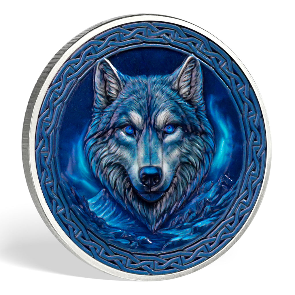 Viking Warrior Wolf Challenge Coin – Norse Mythology 40mm Metal Coin with Protective Case