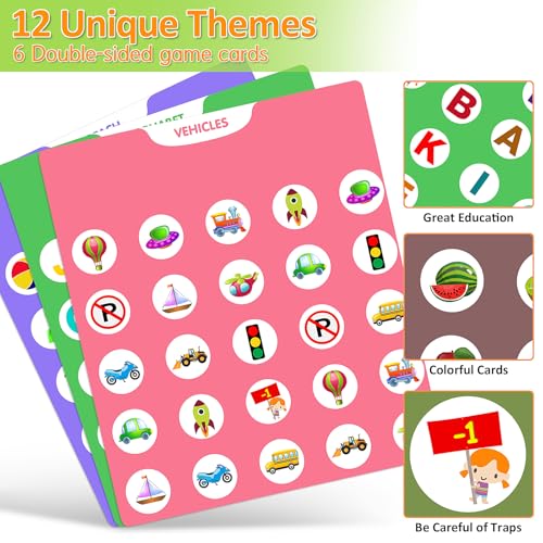 Vinlon Memory Matching Game – Flip to Win Board Game for Kids 3-8, Travel Toys for Road Trips and Airplane