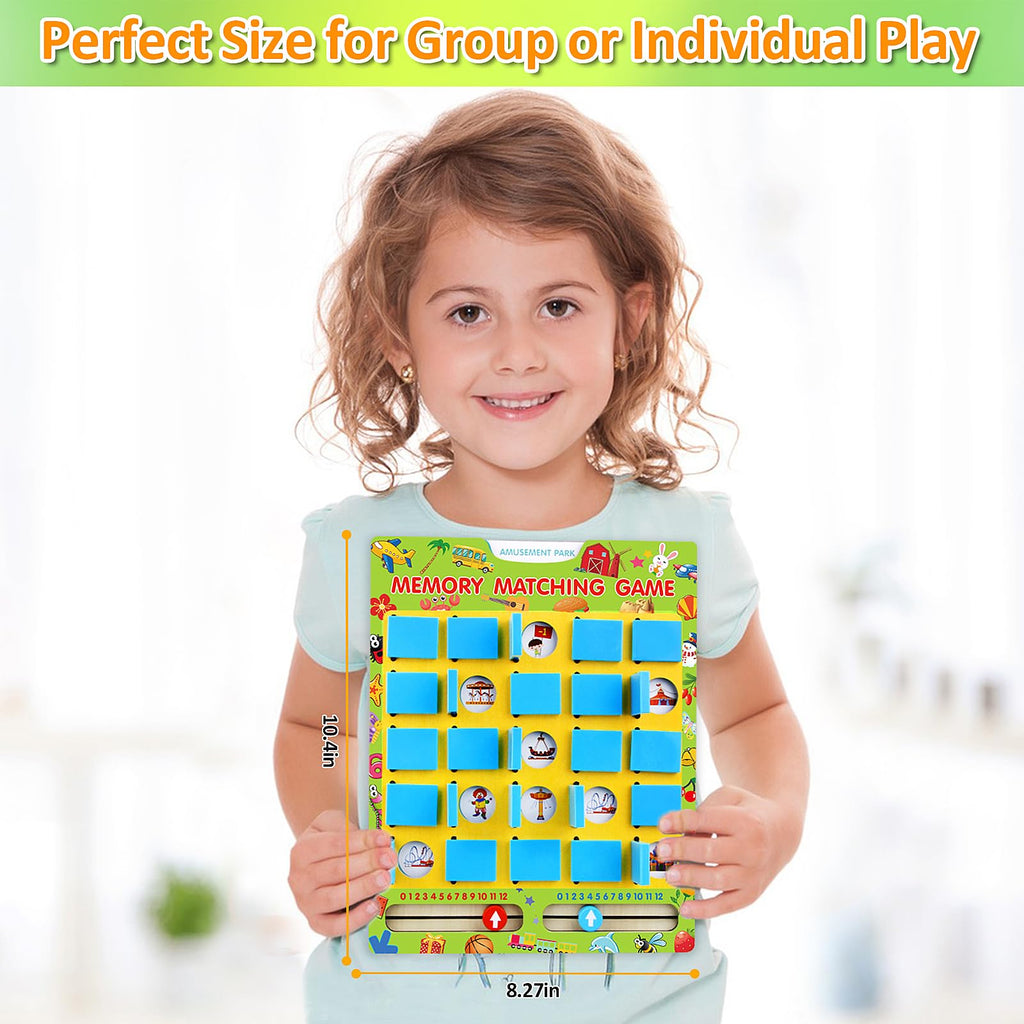 Vinlon Memory Matching Game – Flip to Win Board Game for Kids 3-8, Travel Toys for Road Trips and Airplane