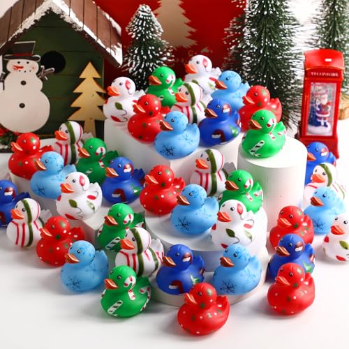 Vinsot 12-Pack Colorful Candy Rubber Ducks for Easter Basket Stuffers, Bath Toys, and Party Favors