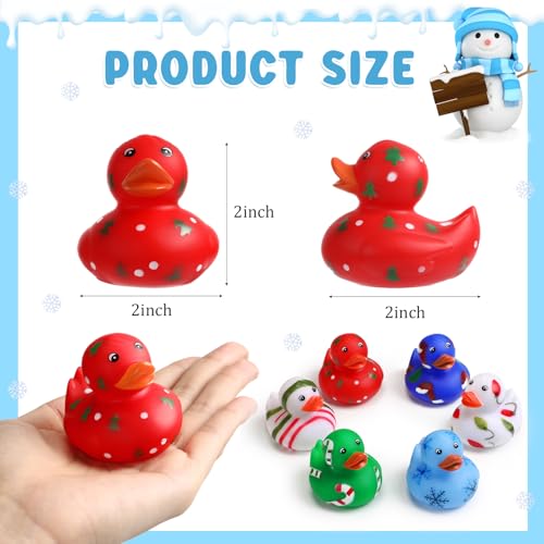 Vinsot 12-Pack Colorful Candy Rubber Ducks for Easter Basket Stuffers, Bath Toys, and Party Favors