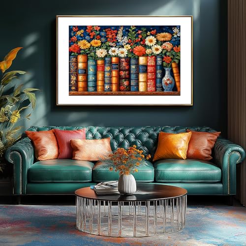 Vintage Books & Floral 300-Piece Jigsaw Puzzle for Adults – 17x11 Inches, Precision-Cut