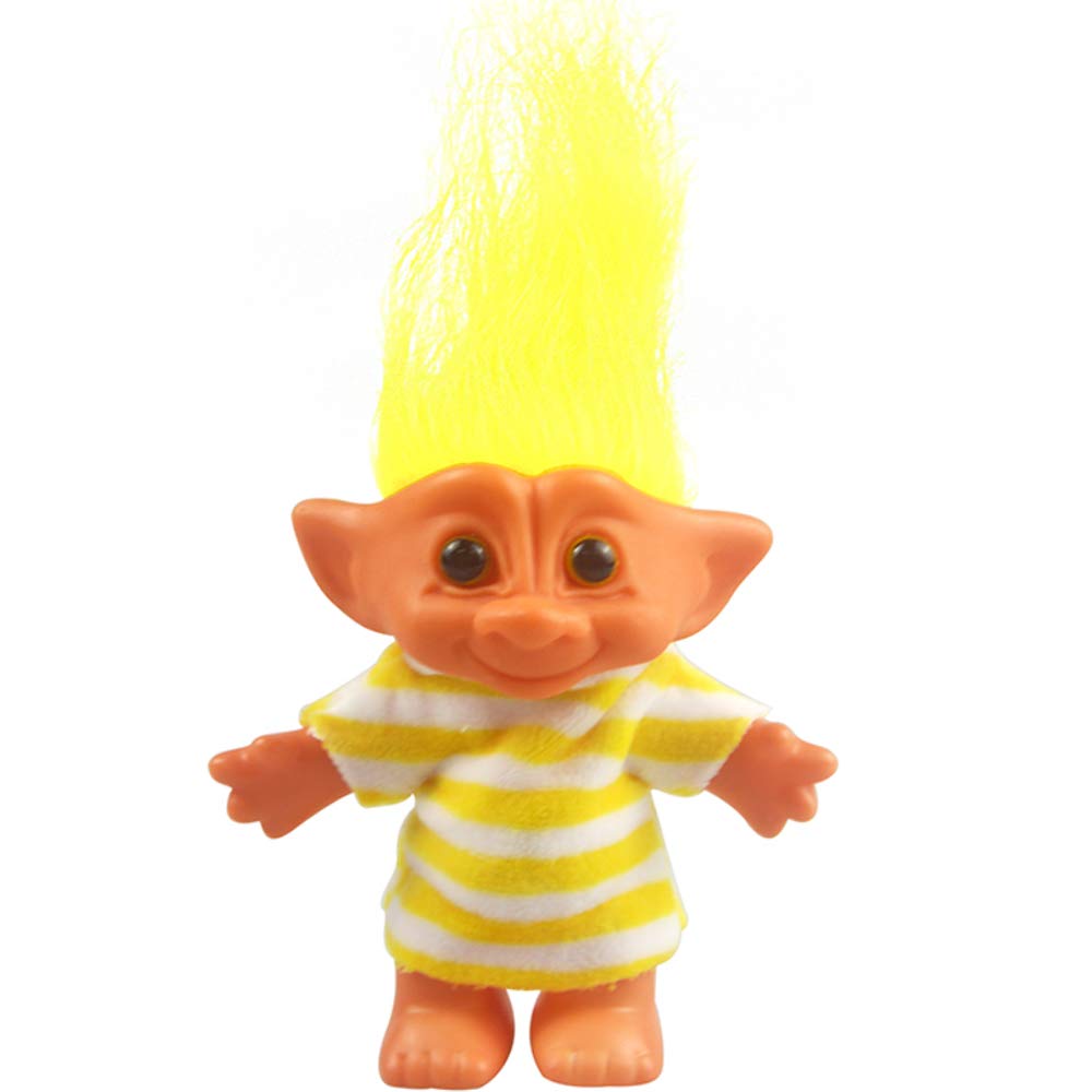 Vintage Troll Doll 7.5" Yellow – Yintlilocn Collectible Toy for Crafts, School Projects & Party Favors