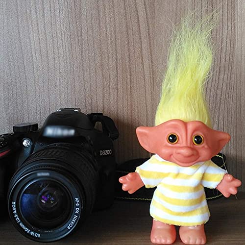 Vintage Troll Doll 7.5" Yellow – Yintlilocn Collectible Toy for Crafts, School Projects & Party Favors