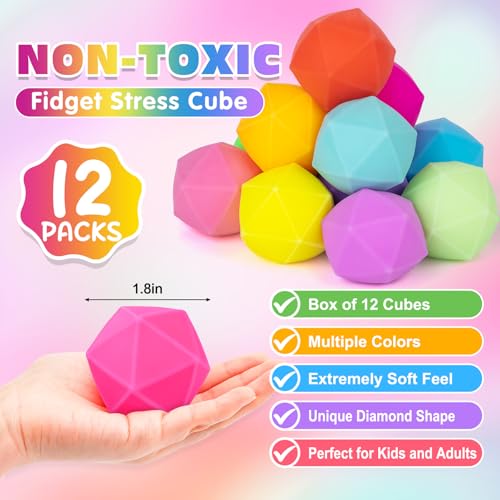 VISCOO 12 Pack Diamond Slow Rising Stress Balls - Squishy Fidget Toys for Anxiety Relief, Party Favors