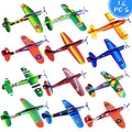 Visen 8-Inch Foam Glider Planes (12 Pack) - 12 Different Designs, Easy Assembly, Flying Toy for Kids Ages 3+