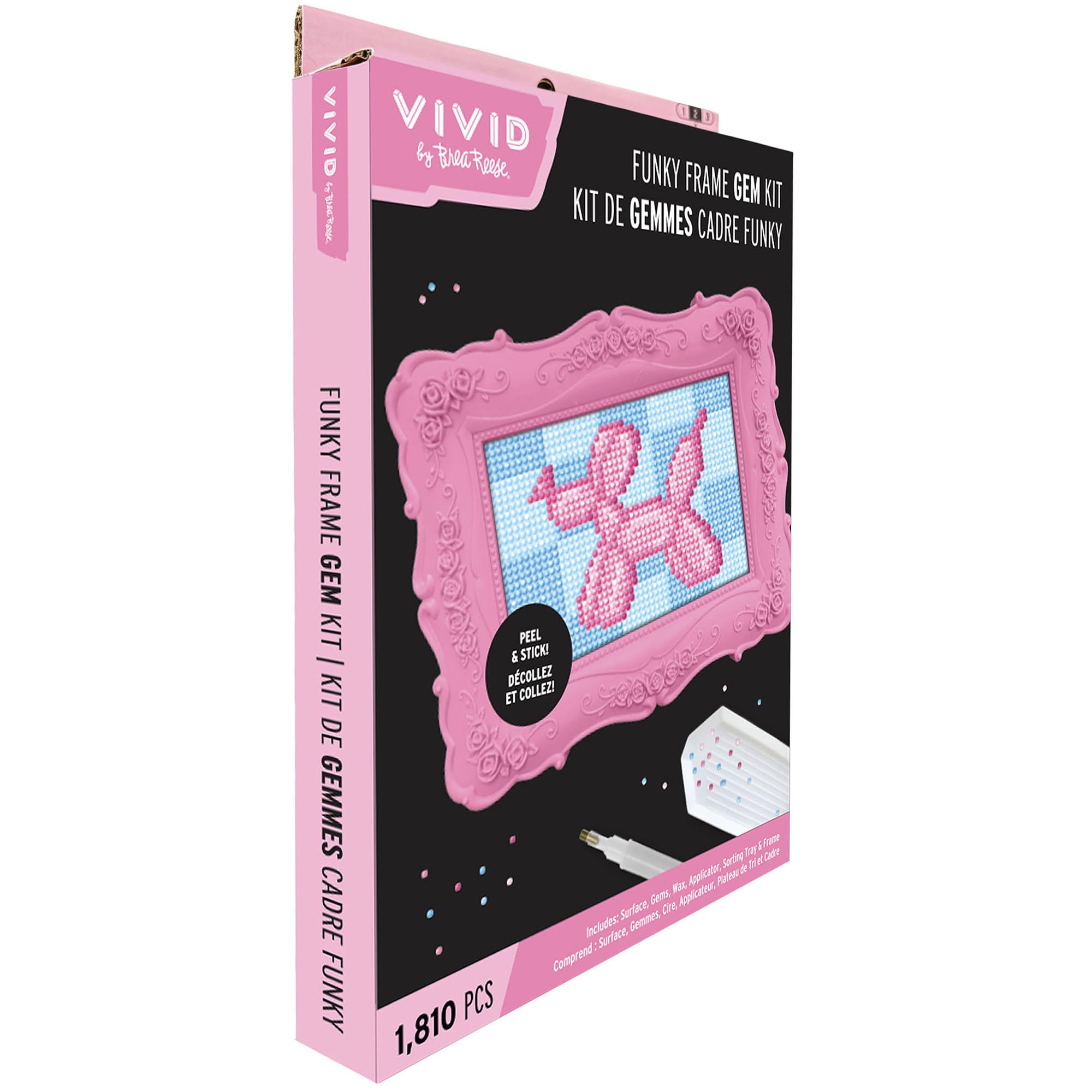 Vivid by Brea Reese Balloon Dog Gem Art Kit - Funky Frame, 1800 Gems, Peel & Stick Craft