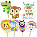 VKPI 6 Popstick Puppets Craft Kit – Foam Animal Puppets for Kids, Ages 4+