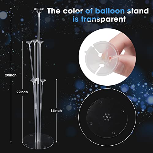 Voircoloria 2 Sets Balloon Stand Kit – Table Balloon Holder with PVC Base for Birthday, Graduation, Baby Shower & Gender Reveal Parties