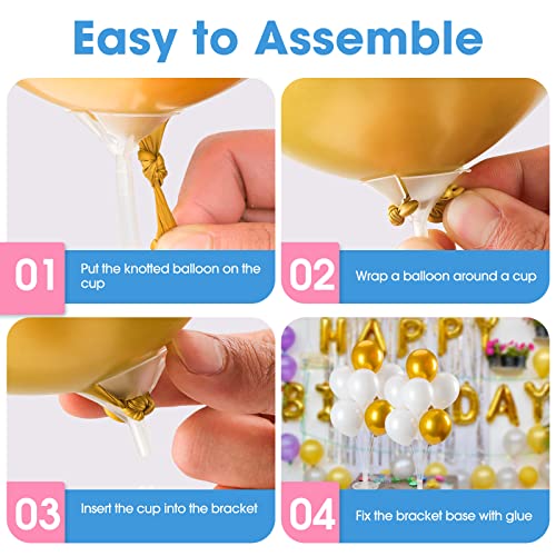 Voircoloria 2 Sets Balloon Stand Kit – Table Balloon Holder with PVC Base for Birthday, Graduation, Baby Shower & Gender Reveal Parties