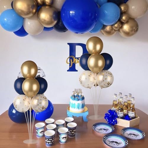 Voircoloria Balloon Stand Kit 4 Sets Navy Gold Party Decorations
