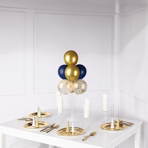 Voircoloria Balloon Stand Kit 4 Sets Navy Gold Party Decorations