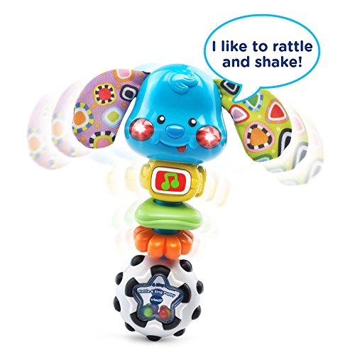 VTech Baby Rattle and Sing Puppy - Interactive Toy with Lights, Songs, and Textured Rings