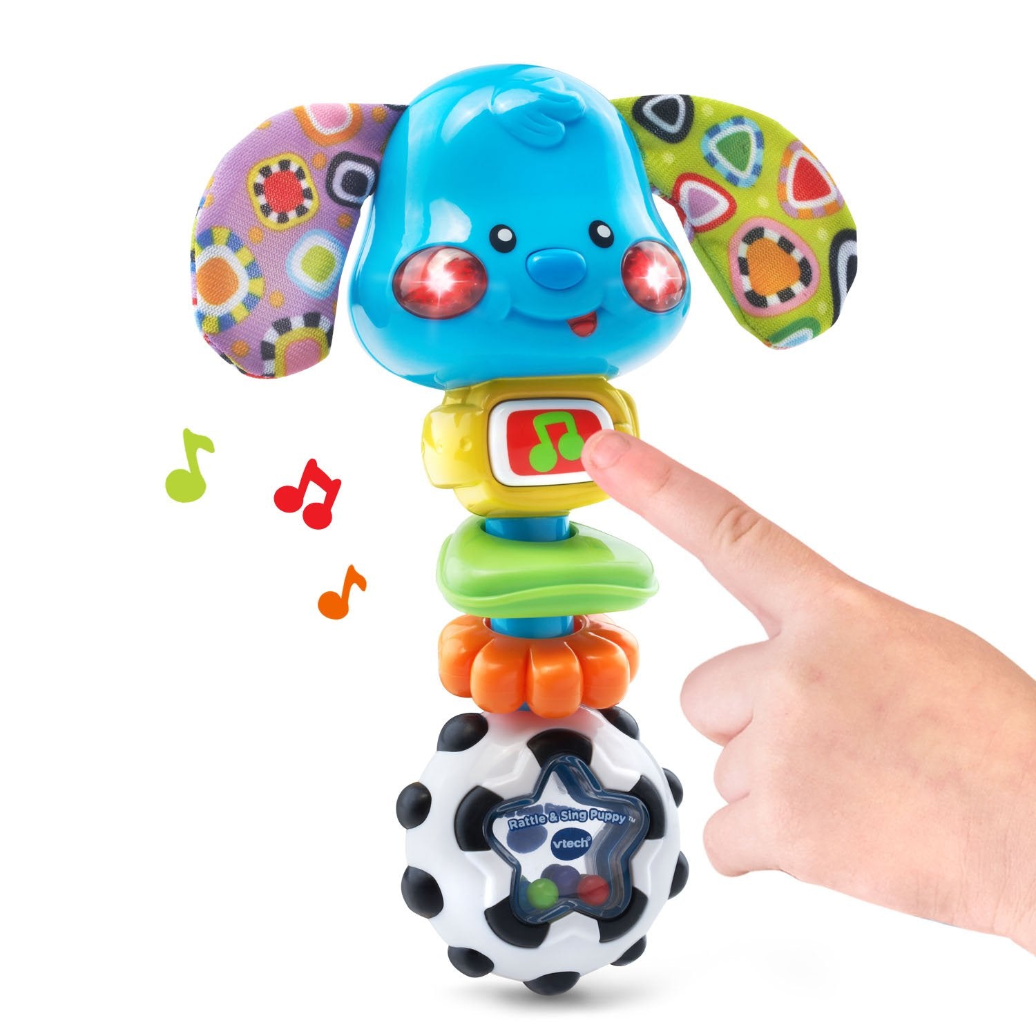 VTech Baby Rattle and Sing Puppy - Interactive Toy with Lights, Songs, and Textured Rings