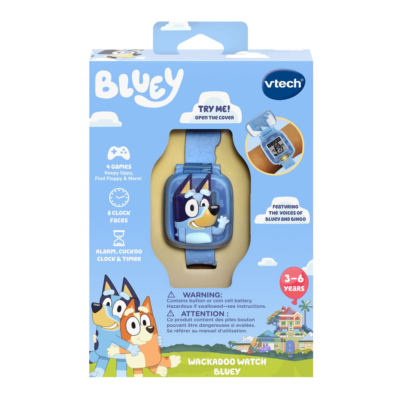 VTech Bluey Wackadoo Watch – Kids' Digital Watch with Games and Voices