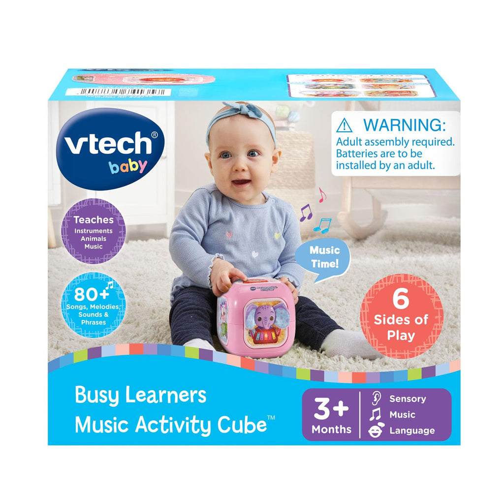 VTech Busy Learners Music Activity Cube, Pink - Musical Toy for Babies 3+ Months