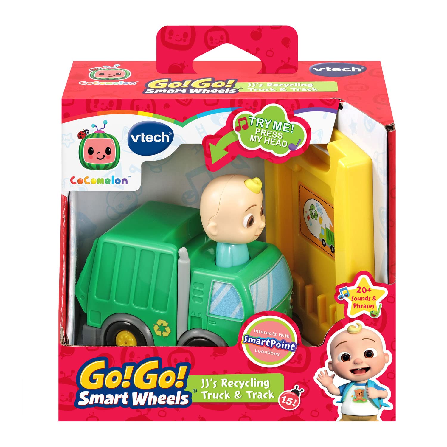VTech CoComelon Go! Go! Smart Wheels JJ’s Recycling Truck and Track – Interactive Learning Toy