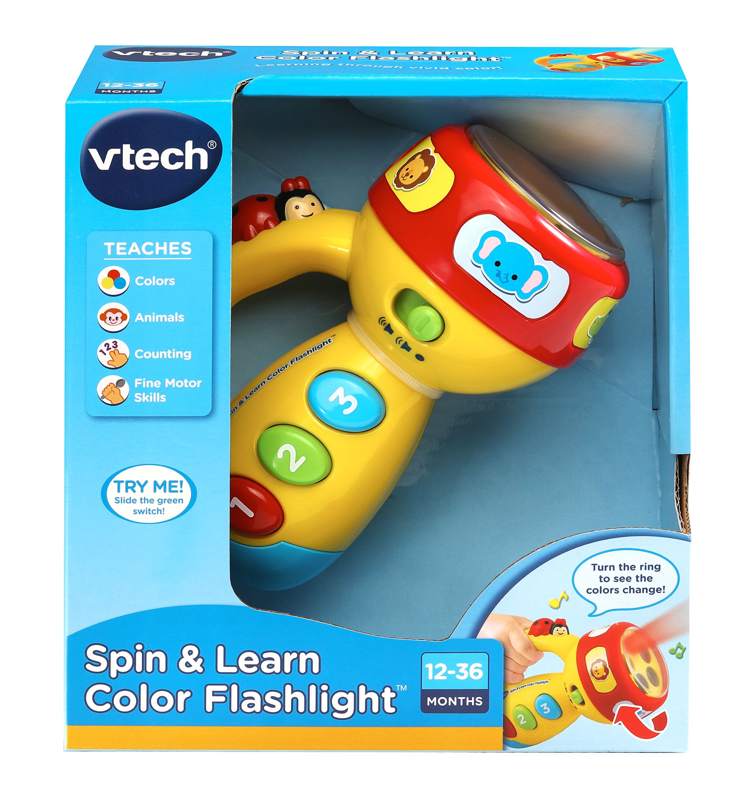 VTech Spin and Learn Color Flashlight – Interactive Learning Toy with Songs & Colors
