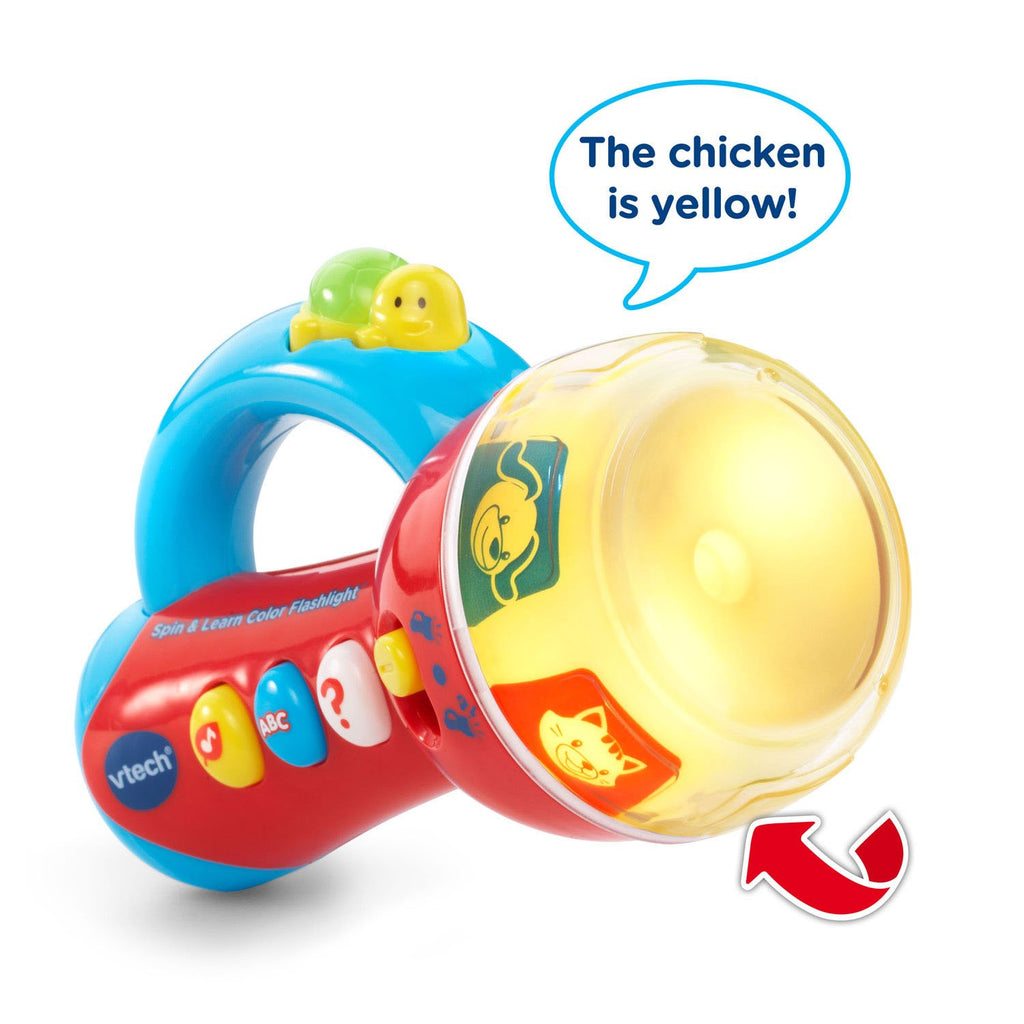 VTech Spin & Learn Color Flashlight – Toddler Learning Toy with Light, Sounds, and Colors