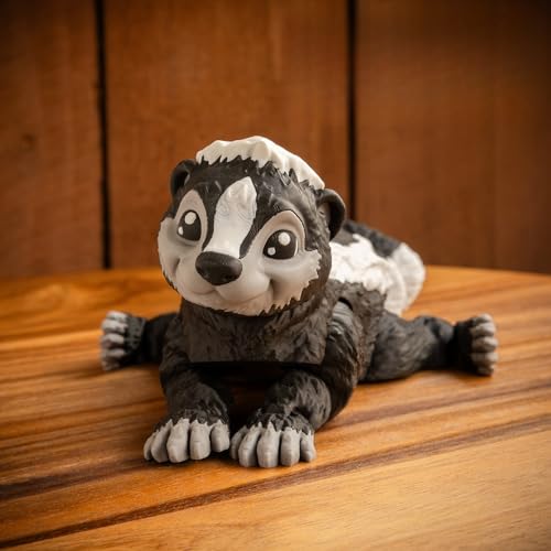 VUNDO 3D Printed Articulated Skunk Fidget Toy – 6-Inch Grey Flexible Desk Decoration