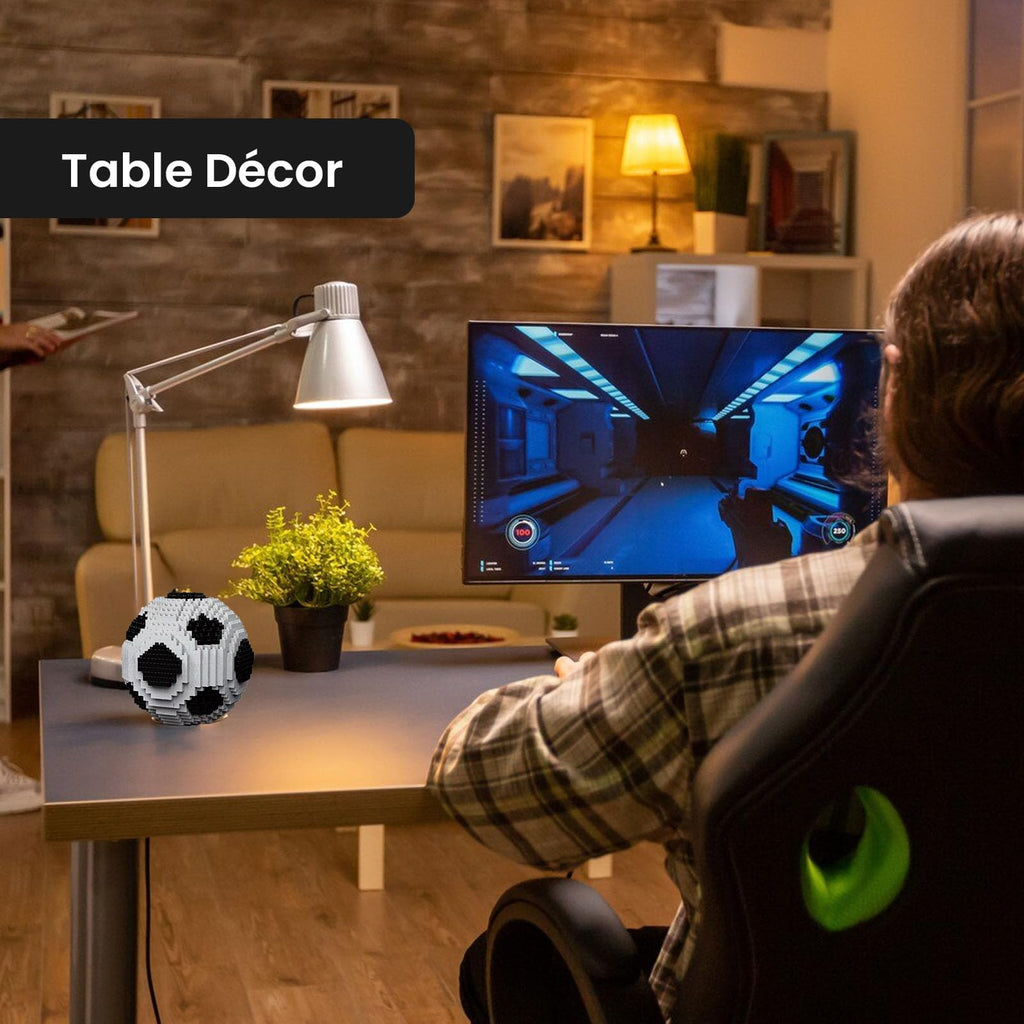 Vziimo Soccer Building Set for Adults – 850-Piece Black & White Ball Model Kit for Teens and Soccer Fans