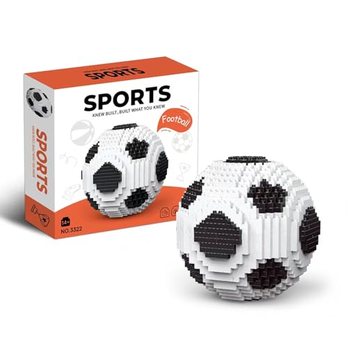 Vziimo Soccer Building Set for Adults – 850-Piece Black & White Ball Model Kit for Teens and Soccer Fans
