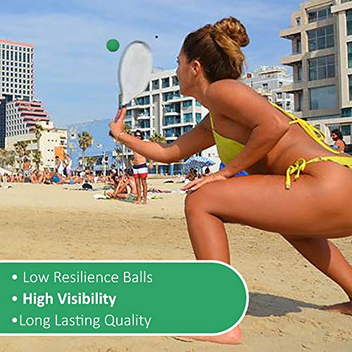 W4W Beach Paddle Ball Replacement Balls – Set of 7, Waterproof, Low Resilience, 1.25 Inch Diameter