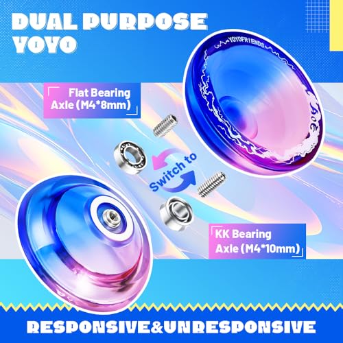 Wabesmanis AOE Responsive & Unresponsive Yoyo – Beginner to Pro, with Finger Spin, 10 Strings, Bearing Tool