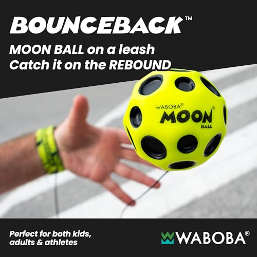 Waboba Bounceback Returning Moon Ball – Hyper-Bouncy Ball Returns to You, 49g, Yellow, Ages 8+