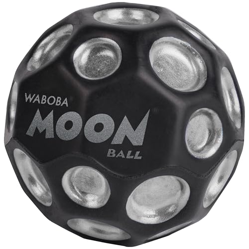 Waboba Moon Ball - Hyper Bouncy Ball with Pop Sound - Black/Silver