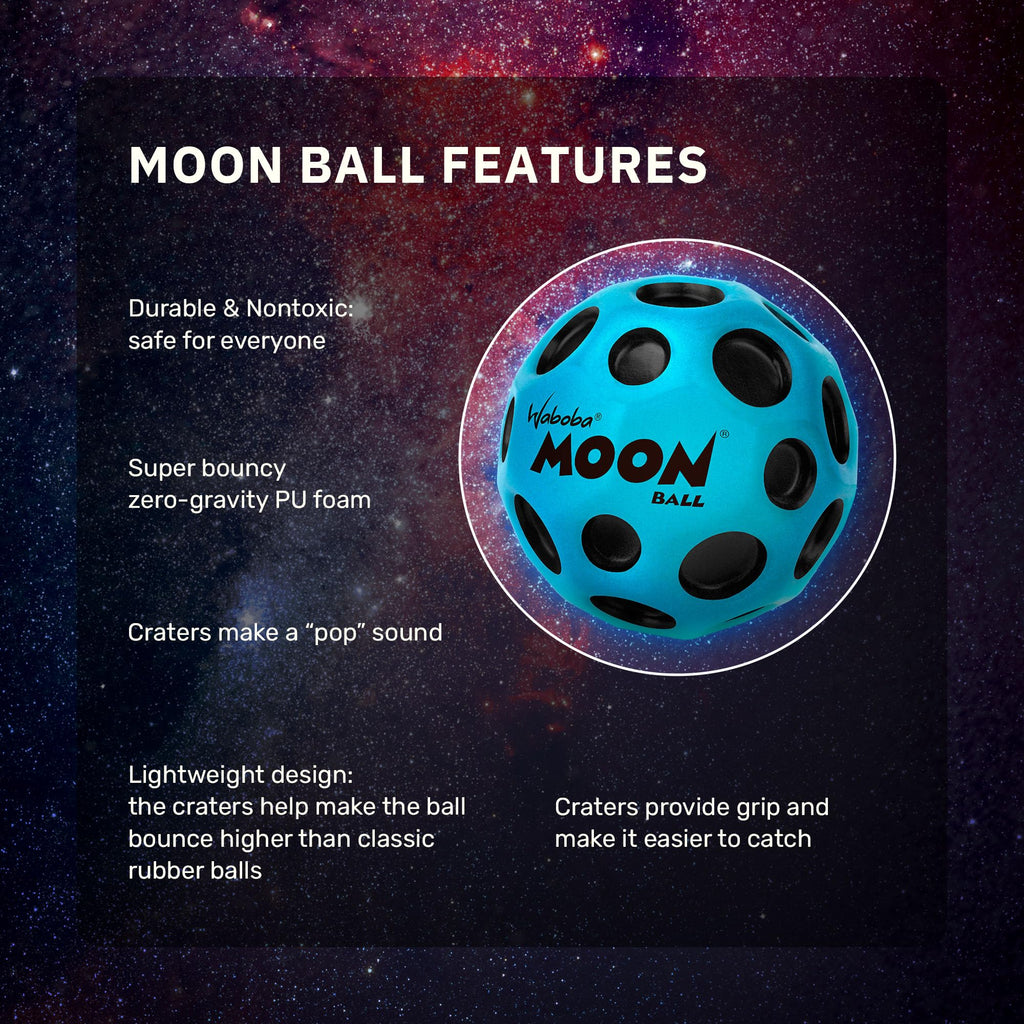 Waboba Moon Ball – Hyper Bouncy Ball with Pop Sound for Indoor & Outdoor Play
