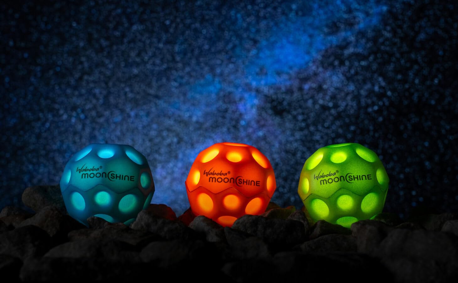Waboba Moonshine Ball: Light Up Hyper Bouncy Moon Ball with Pop Sound for All Ages