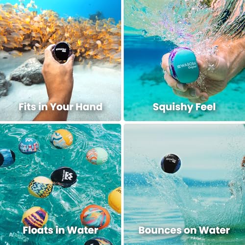 Waboba Pro Water Skipping Ball – Colorful Lines, 2.2-Inch, for Beach and Pool Games