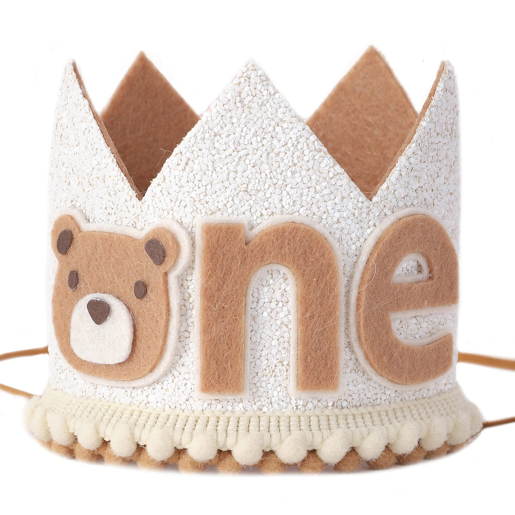WAHAWU Little Bear Wild One First Birthday Crown Hat – Neutral Baby Headwear for Boys & Girls