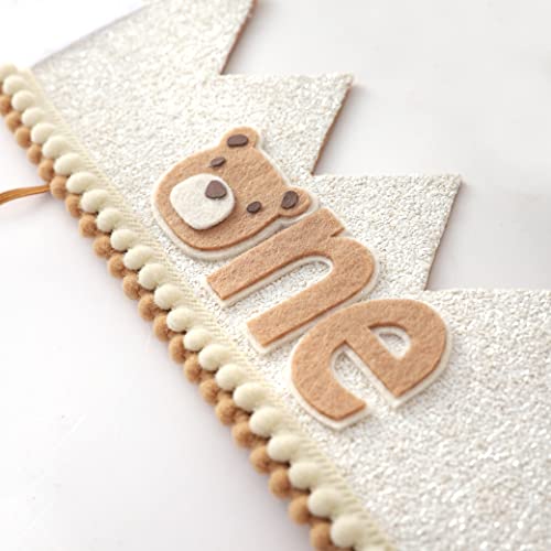 WAHAWU Little Bear Wild One First Birthday Crown Hat – Neutral Baby Headwear for Boys & Girls